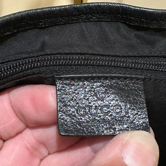 Gucci Princy Black GG Webbed Canvas Tote - Picture 10 of 11